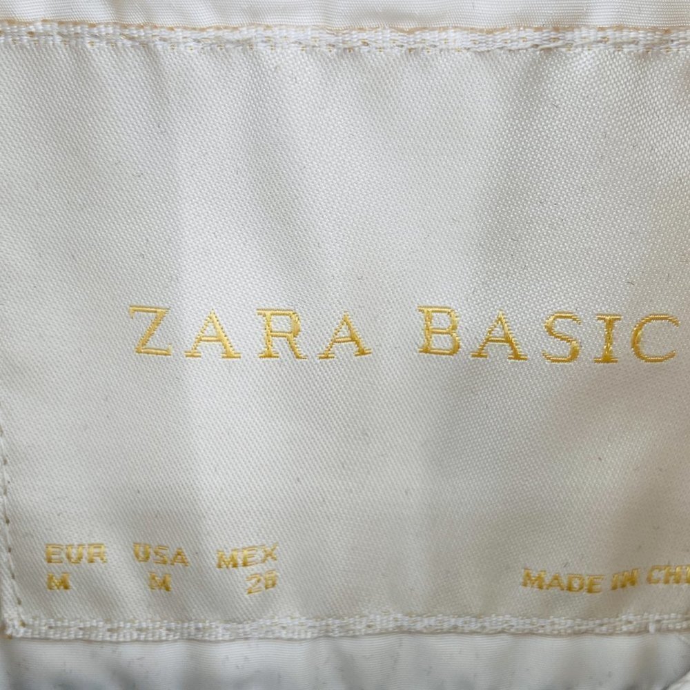 Zara Basic Cream Full Zip Snap Button Zipper Deta… - image 7